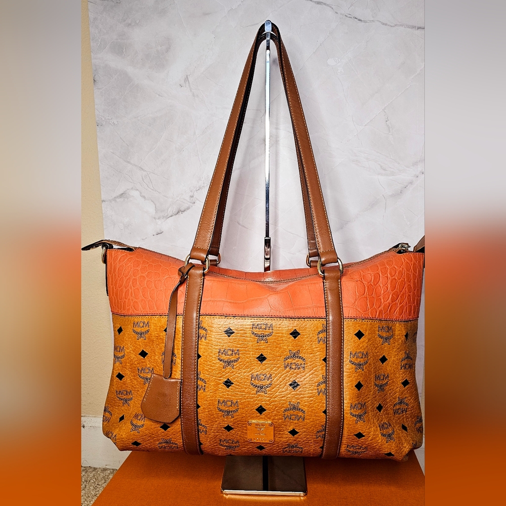 Authentic MCM Leather Visetos Tote Bag